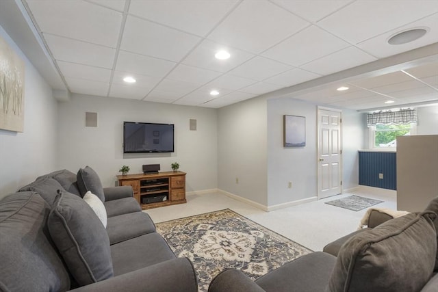 2 Harding Rd, Medway, MA 02053 - carpeted living area featuring recessed lighting and a paneled ceiling