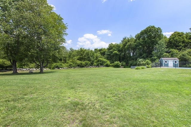 2 Harding Rd, Medway, MA 02053 - view of grassy yard with a storage unit
