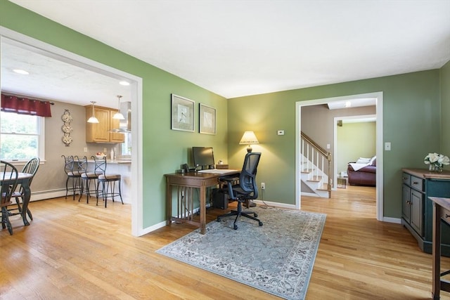 2 Harding Rd, Medway, MA 02053 - office area with light wood-type flooring and baseboard heating