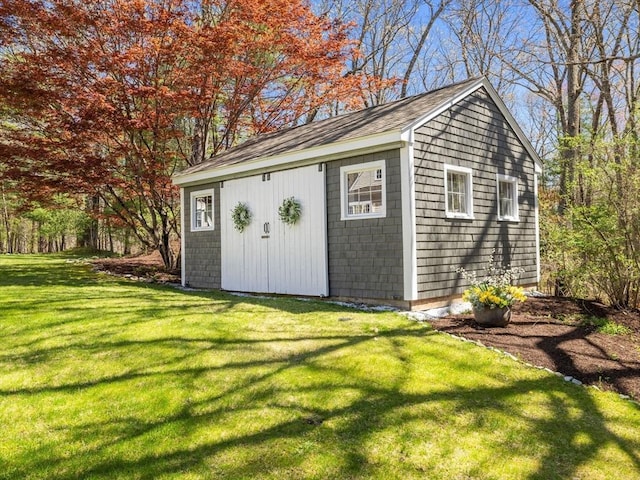 view of outbuilding featuring an outdoor structure