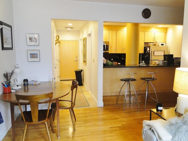 interior space with light hardwood / wood-style flooring