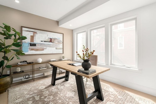 31 Evergreen St Unit 2, Boston, MA 02130 - office featuring healthy amount of natural light, wood finished floors, and recessed lighting