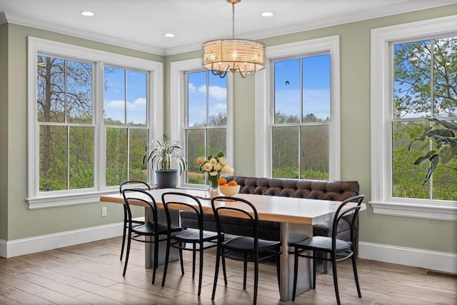 14 Reiling Pond Rd, Lincoln, MA 01773 - dining space featuring healthy amount of natural light, breakfast area, ornamental molding, and recessed lighting