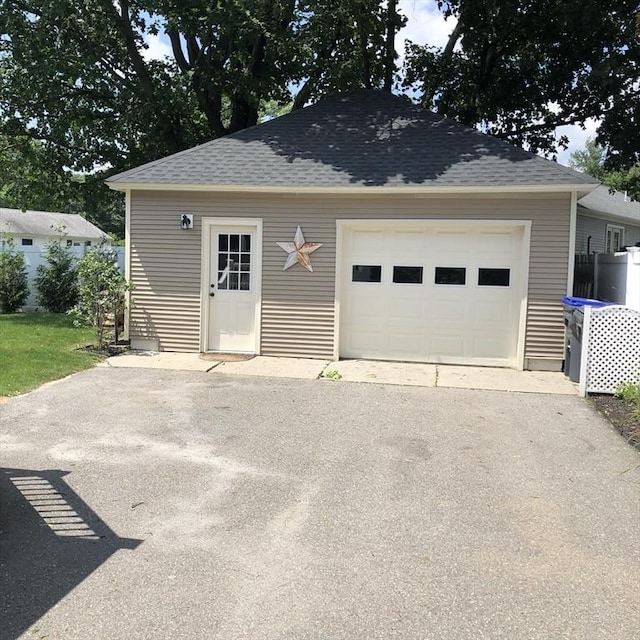 14 Highland St, Clinton, MA 01510 - detached garage with asphalt driveway