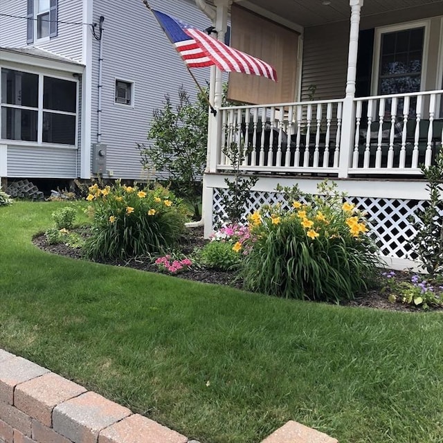 14 Highland St, Clinton, MA 01510 - view of grassy yard featuring a porch