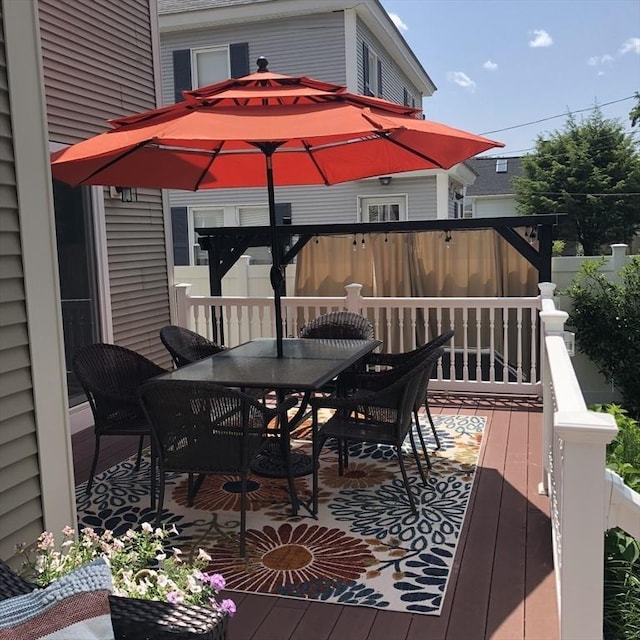 14 Highland St, Clinton, MA 01510 - wooden terrace featuring outdoor dining space