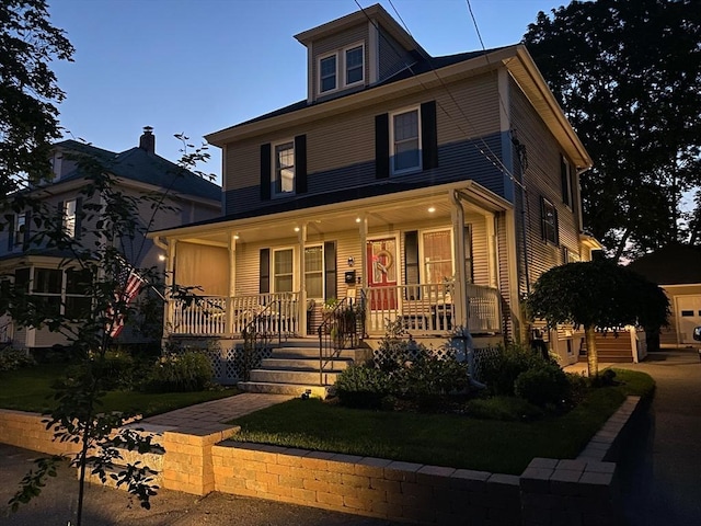 14 Highland St, Clinton, MA 01510 - american foursquare style home featuring a porch