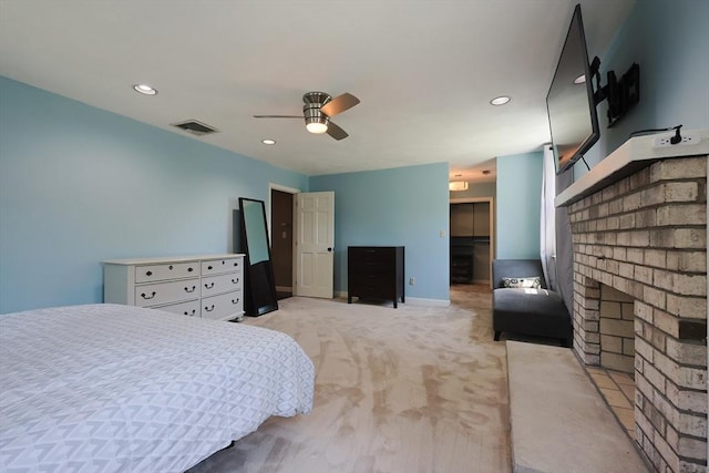5 Windsor Rd, Lynnfield, MA 01940 - bedroom with light carpet, recessed lighting, and a ceiling fan
