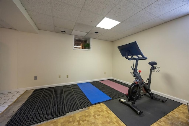 5 Windsor Rd, Lynnfield, MA 01940 - exercise area with baseboards and a paneled ceiling