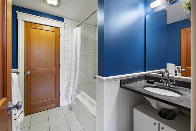 432 Norfolk St Unit 3B, Somerville, MA 02143 - full bathroom with tile patterned floors and tiled shower / bath combo