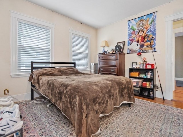 bedroom featuring wood-type flooring