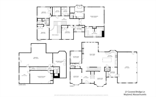 27 Covered Bridge Ln, Wayland, MA 01778 - floor plan / room layout