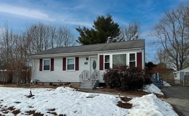 view of front of property with fence