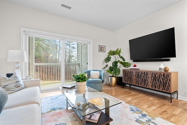 living room featuring hardwood / wood-style flooring