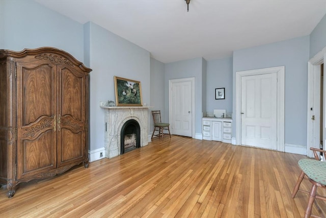 living room featuring light hardwood / wood-style floors