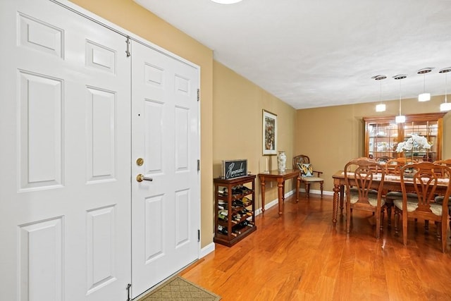 dining space featuring light hardwood / wood-style floors