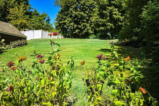 view of yard with fence
