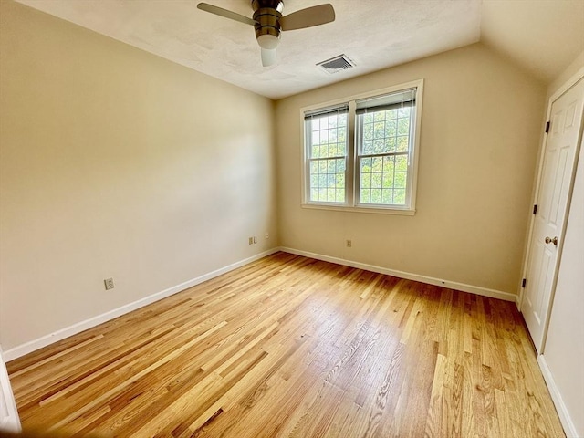 35 Mitchell Grant Way, Bedford, MA 01730 - unfurnished bedroom with light wood-type flooring, vaulted ceiling, and ceiling fan