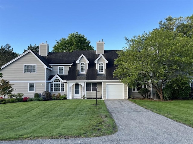 20 Ipswich Woods Dr Unit 20, Ipswich, MA 01938 - view of front of property featuring driveway, a front yard, an attached garage, and a chimney