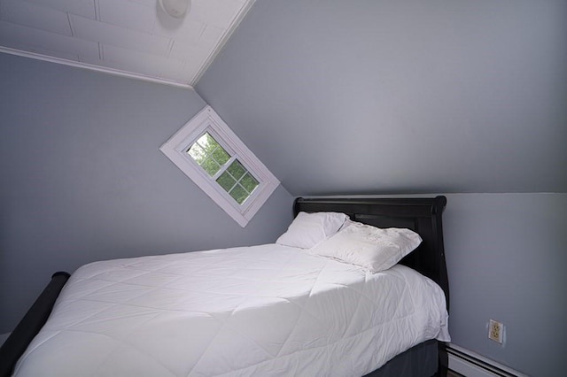 362 Commercial St, Braintree, MA 02184 - bedroom featuring baseboard heating and lofted ceiling