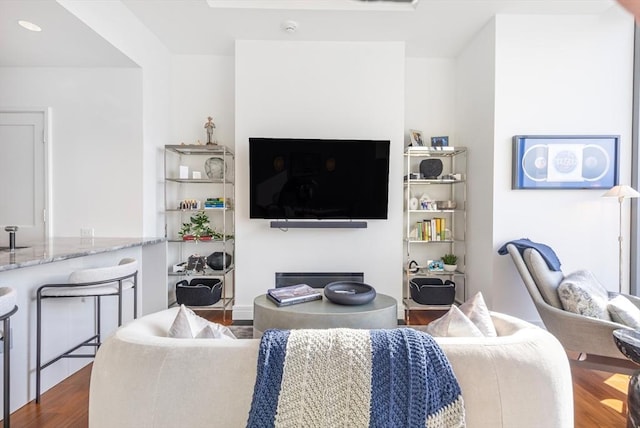 living room with wood-type flooring