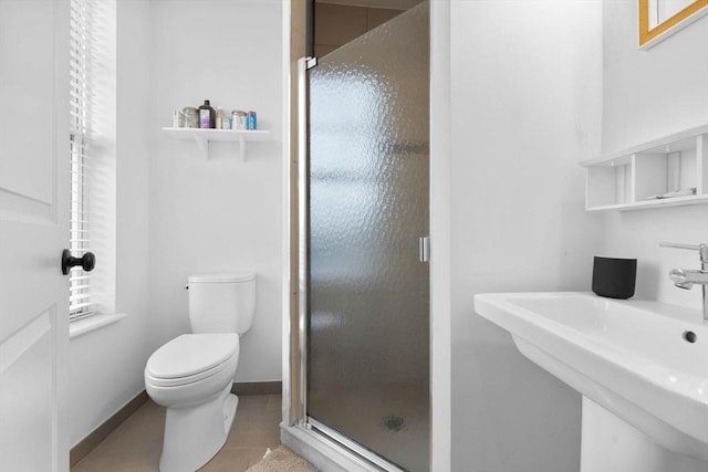 103-105 Broadway, Chelsea, MA 02150 - full bath with toilet, a stall shower, baseboards, and tile patterned flooring