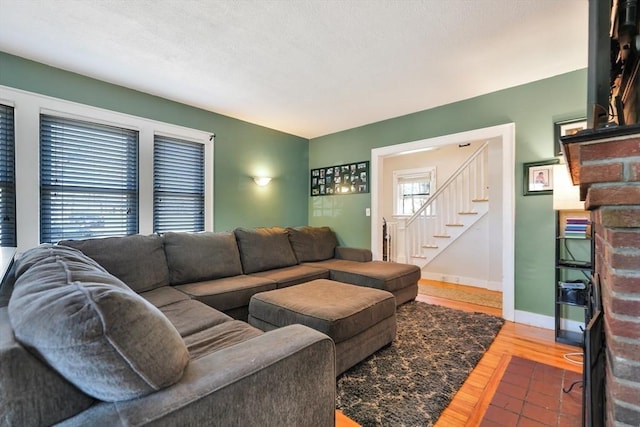 15 W St, Paxton, MA 01612 - living room featuring stairs and wood finished floors