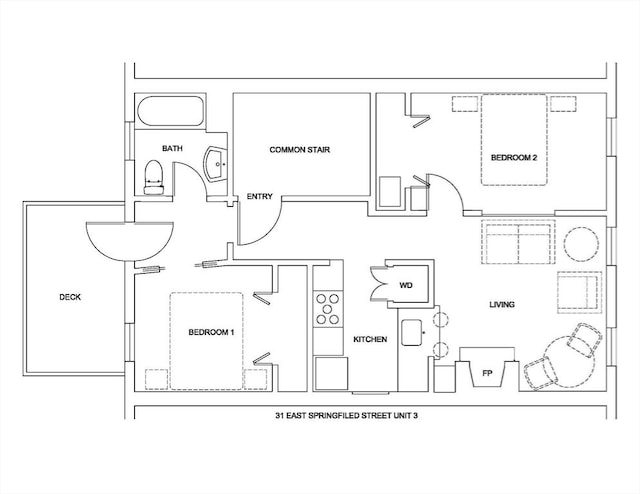31 E Springfield St Unit 3, Boston, MA 02118 - home floor plan