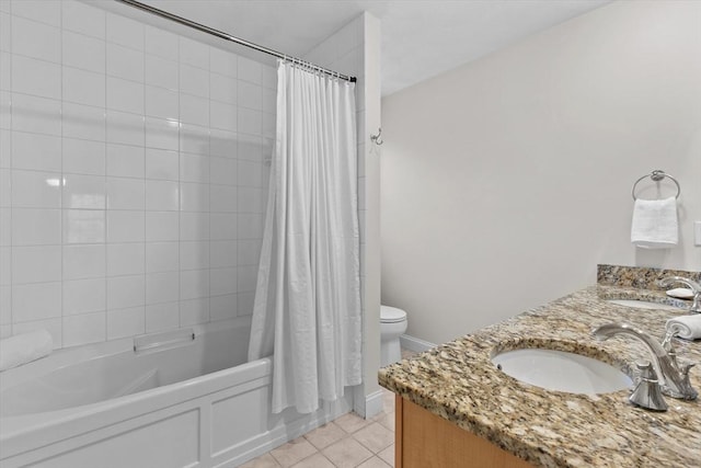 8 Mill River Ln, Rowley, MA 01969 - bathroom featuring double vanity, tile patterned flooring, and shower / tub combo