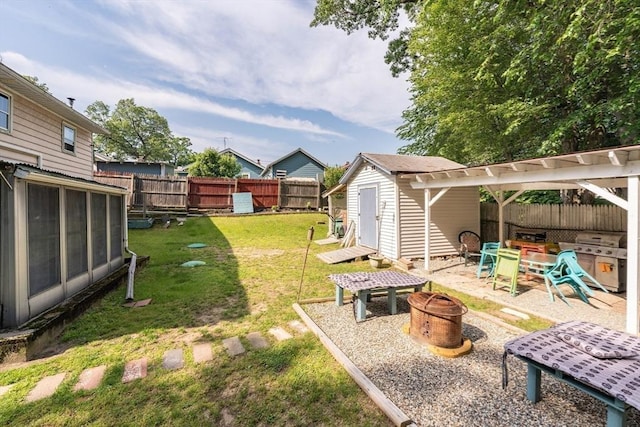 14 Bayside St, Springfield, MA 01109 - view of yard featuring a fire pit and a patio