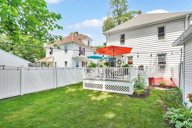 50 Oleander St, West Springfield, MA 01089 - rear view of house with a deck, a chimney, roof with shingles, and cooling unit