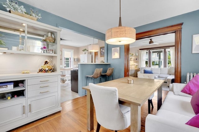 50 Oleander St, West Springfield, MA 01089 - dining space with light wood-style floors, plenty of natural light, and ceiling fan