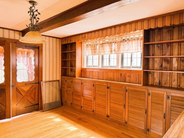 foyer with light wood-style flooring