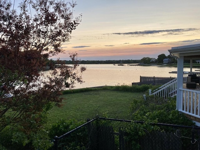2 Howland Ave, Dartmouth, MA 02748 - yard at dusk with a water view