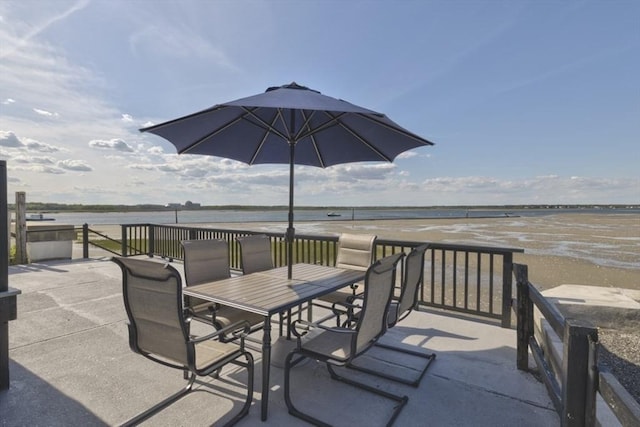 18 River St, Seabrook, NH 03874 - view of patio / terrace featuring a water view and outdoor dining space