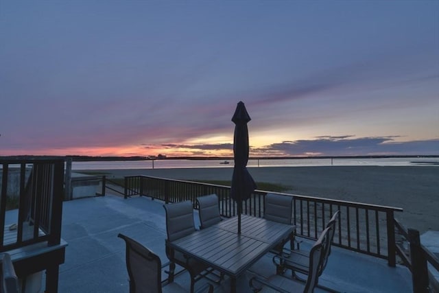 18 River St, Seabrook, NH 03874 - view of patio / terrace featuring a water view and outdoor dining area