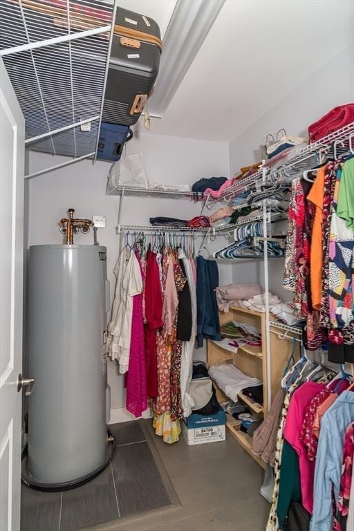 walk in closet with electric water heater