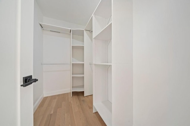 spacious closet with light wood-style floors