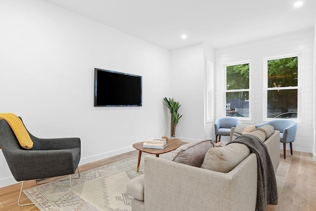 16 Edgar Ave, Somerville, MA 02145 - living room with light wood-style floors, recessed lighting, and baseboards