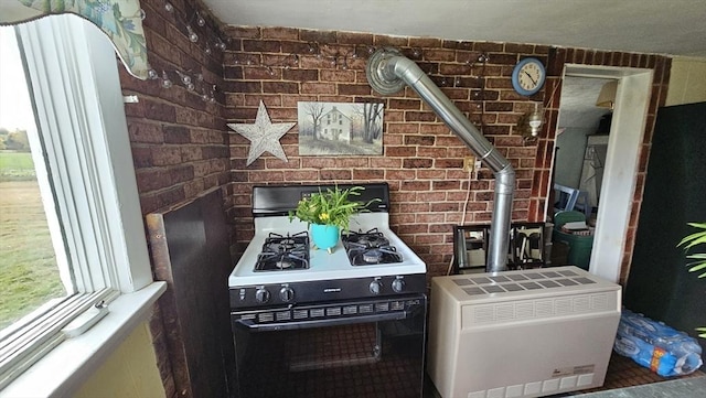 interior details with gas stove