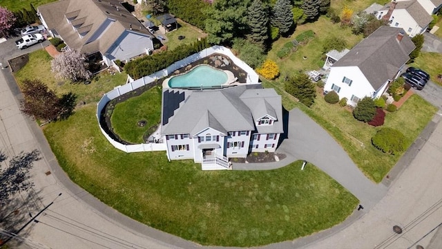 aerial view featuring a residential view