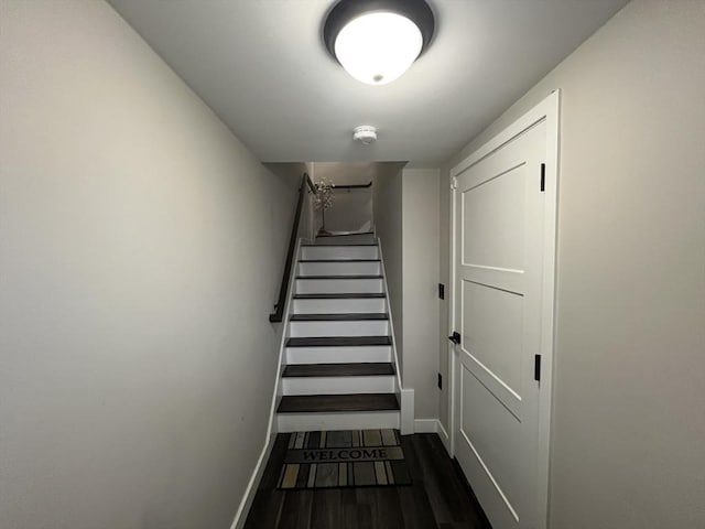 445 Cambridge St, Worcester, MA 01610 - staircase featuring wood finished floors and baseboards
