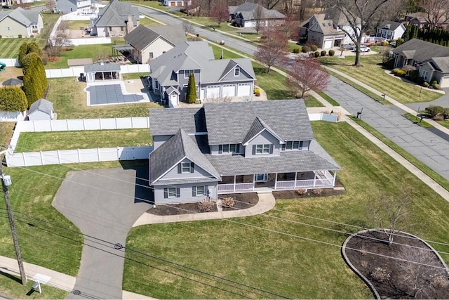 aerial view featuring a residential view