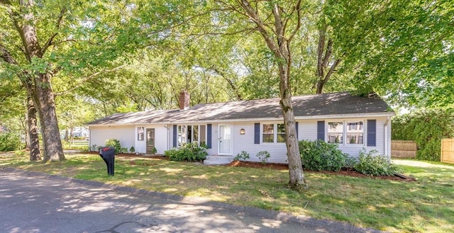 70 Ferncroft St, Longmeadow, MA 01106 - single story home featuring a chimney