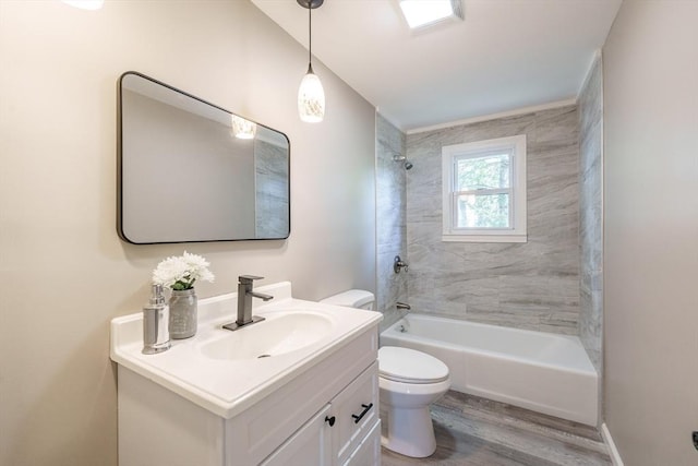 70 Ferncroft St, Longmeadow, MA 01106 - bathroom with vanity, bathtub / shower combination, and wood finished floors