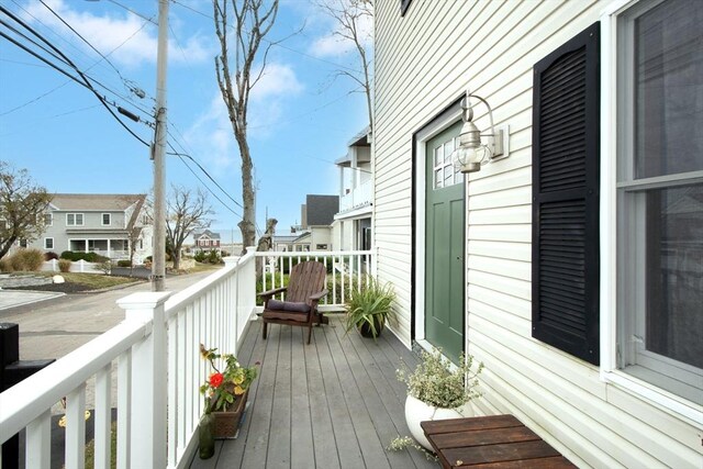 balcony with a residential view