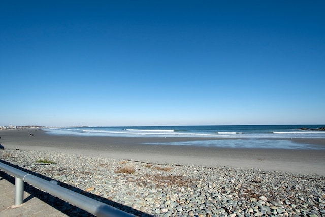 view of water feature featuring a beach view