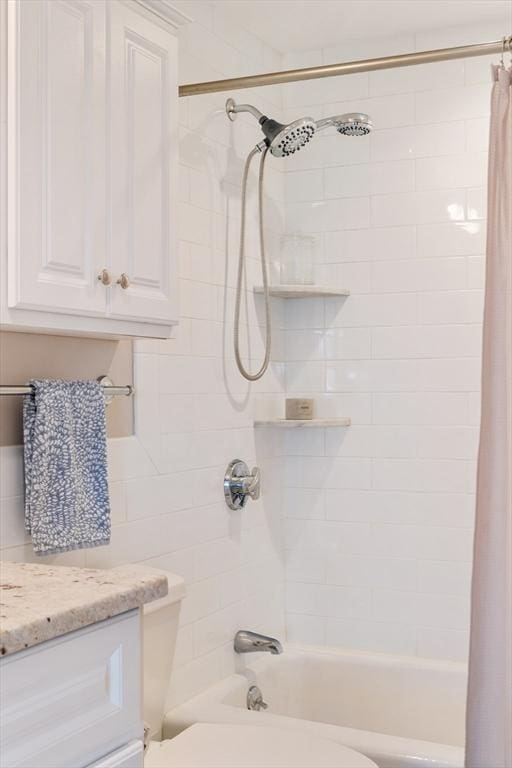 157 Franklin St Unit D3, Stoneham, MA 02180 - full bathroom featuring shower / bathtub combination with curtain, vanity, and tasteful backsplash