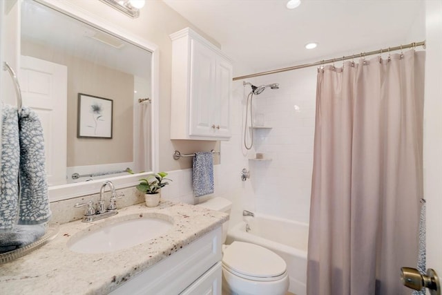 157 Franklin St Unit D3, Stoneham, MA 02180 - bathroom featuring vanity, shower / tub combo with curtain, and recessed lighting