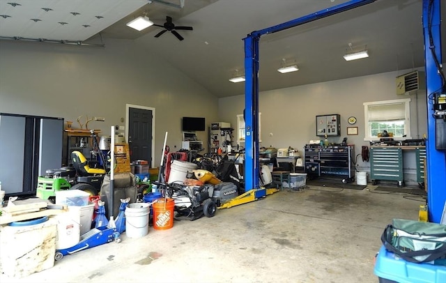 895 Dennison Dr, Southbridge, MA 01550 - garage featuring ceiling fan